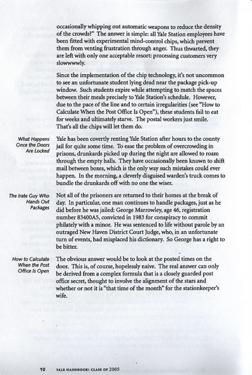 Yale Handbook Parody, Page 11