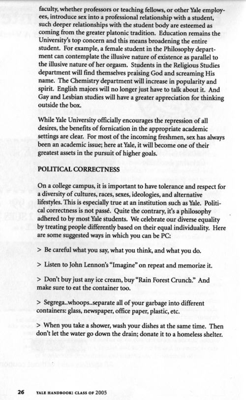 Yale Handbook Parody, Page 25