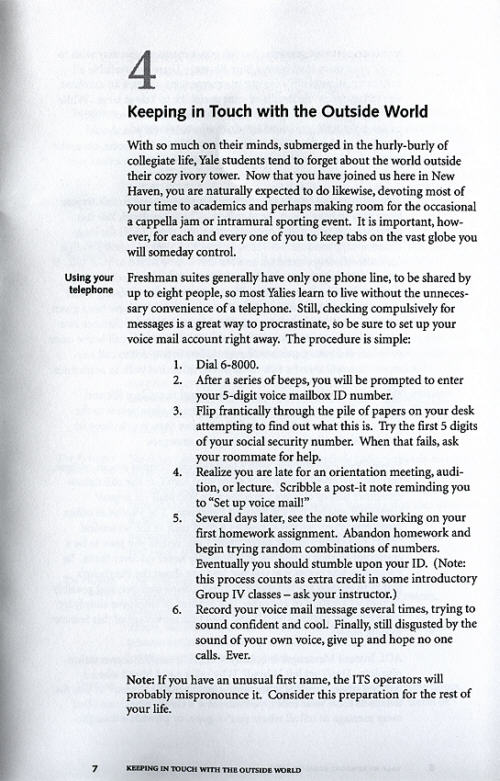 Yale Handbook Parody, Page 8