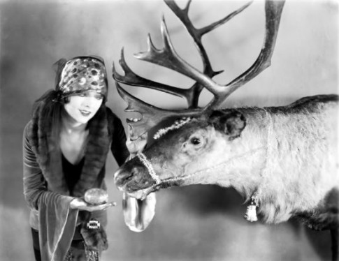 Photo of Myrna Loy and caribou reposted by The Yale Record college humor magazine