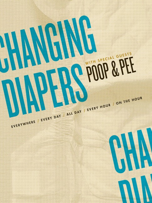 Changing Diapers poster reposted by The Yale Record college humor magazine.